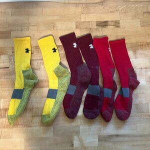 Lot of 3 pairs Used Mens XL Under Armour Crew Socks